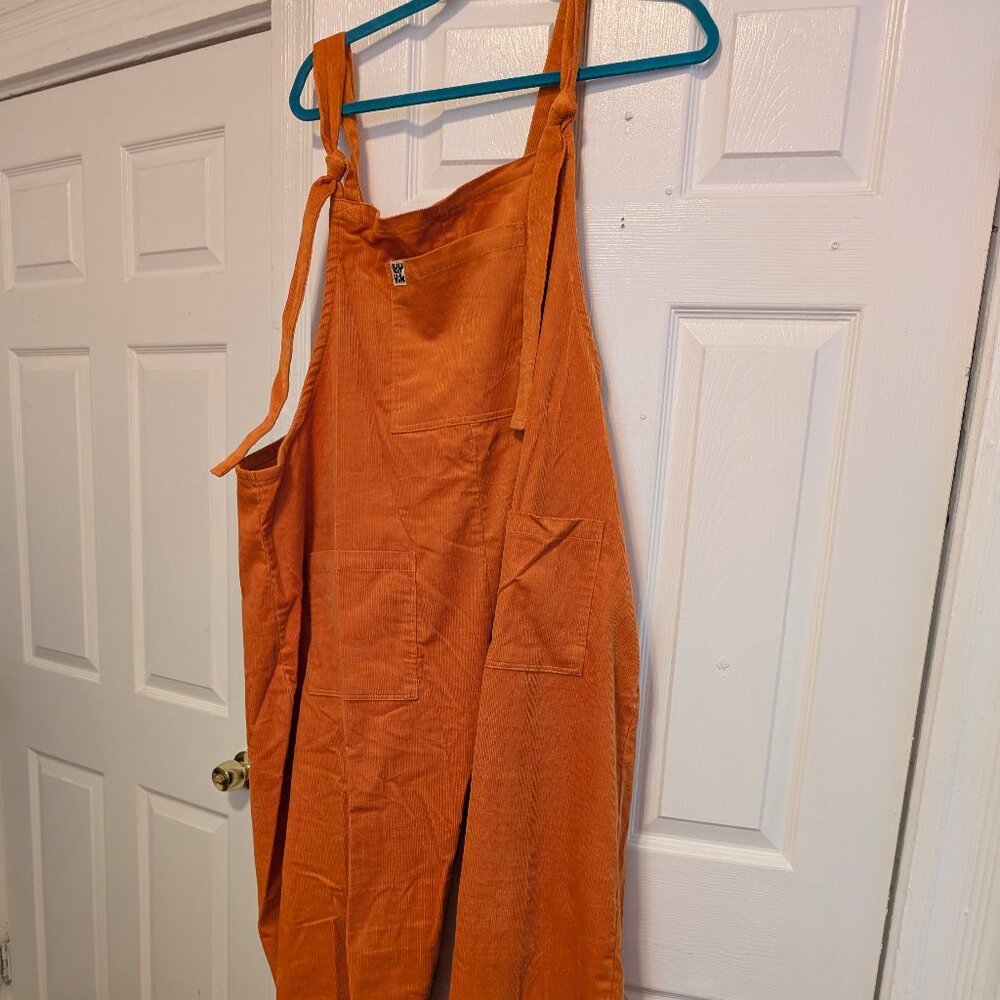 Lucy & Yak Orange Corduroy Overalls : Original Dungarees Organic Corduroy